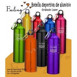 Botella deportiva de aluminio