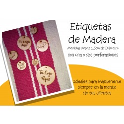 Etiquetas de madera redonda