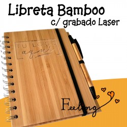 libreta bamboo con grabado...